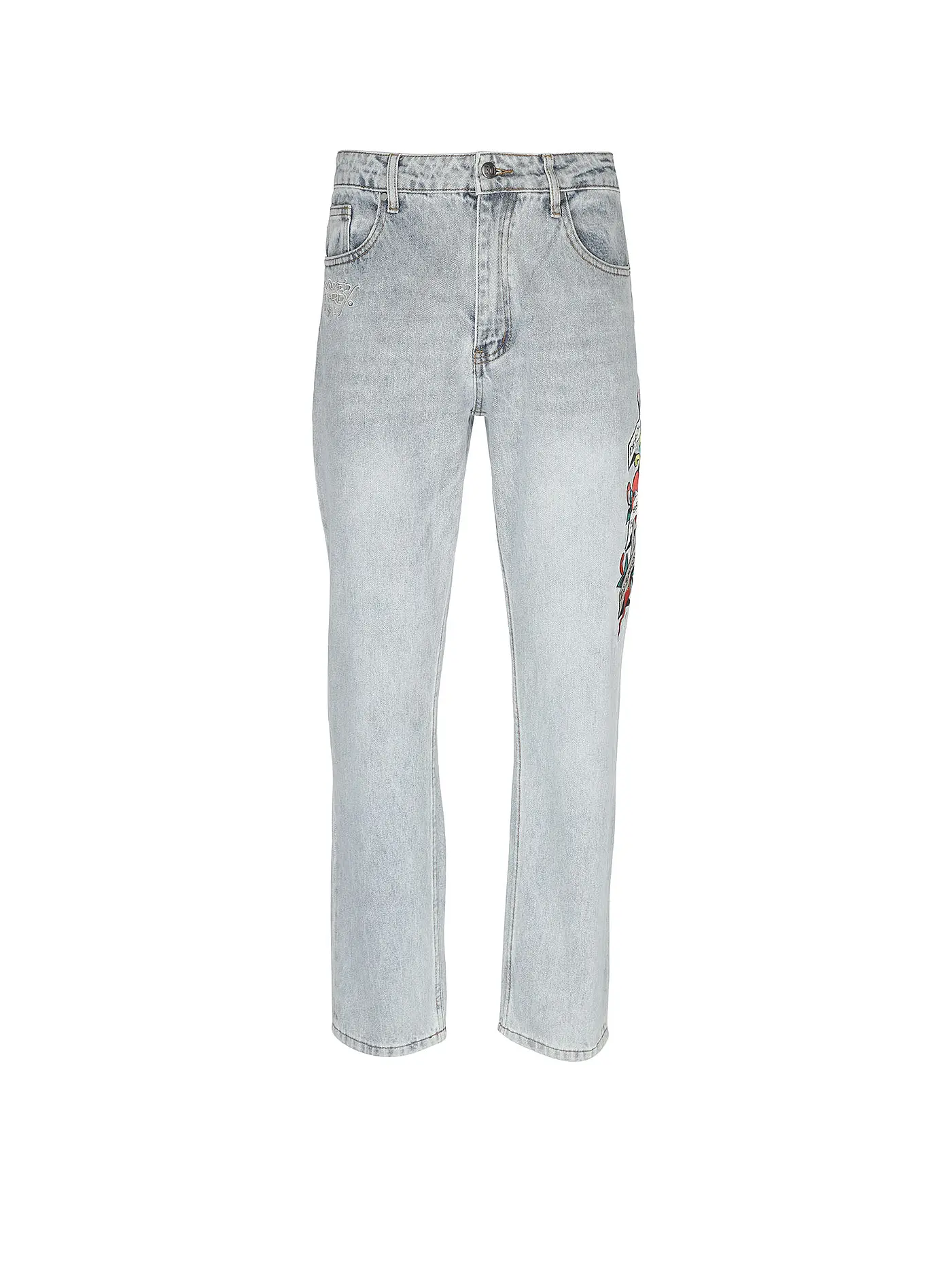 ED HARDY | Jeans Loose Fit DEATH BEFORE ATTOO GRAPHIC | 